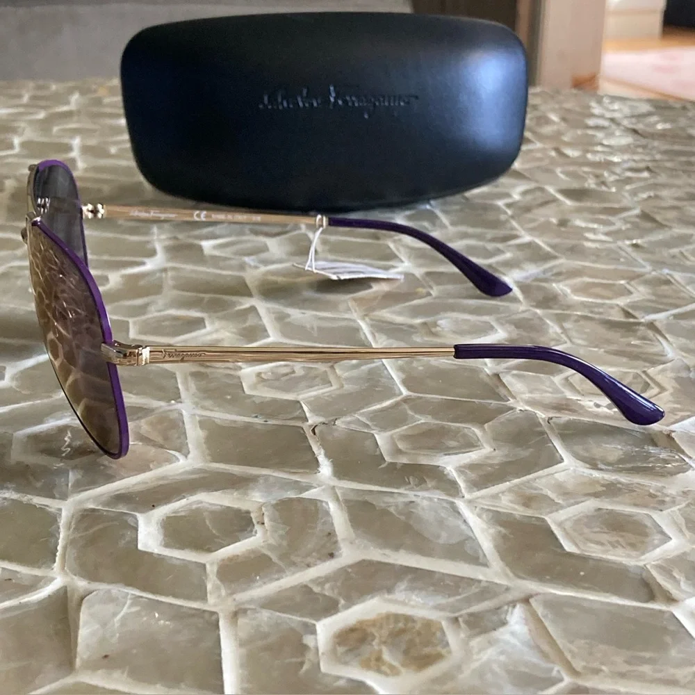 NEW!  Salvatore Ferragamo 60mm Aviator Sunglasses in ‘Quartz Sat’